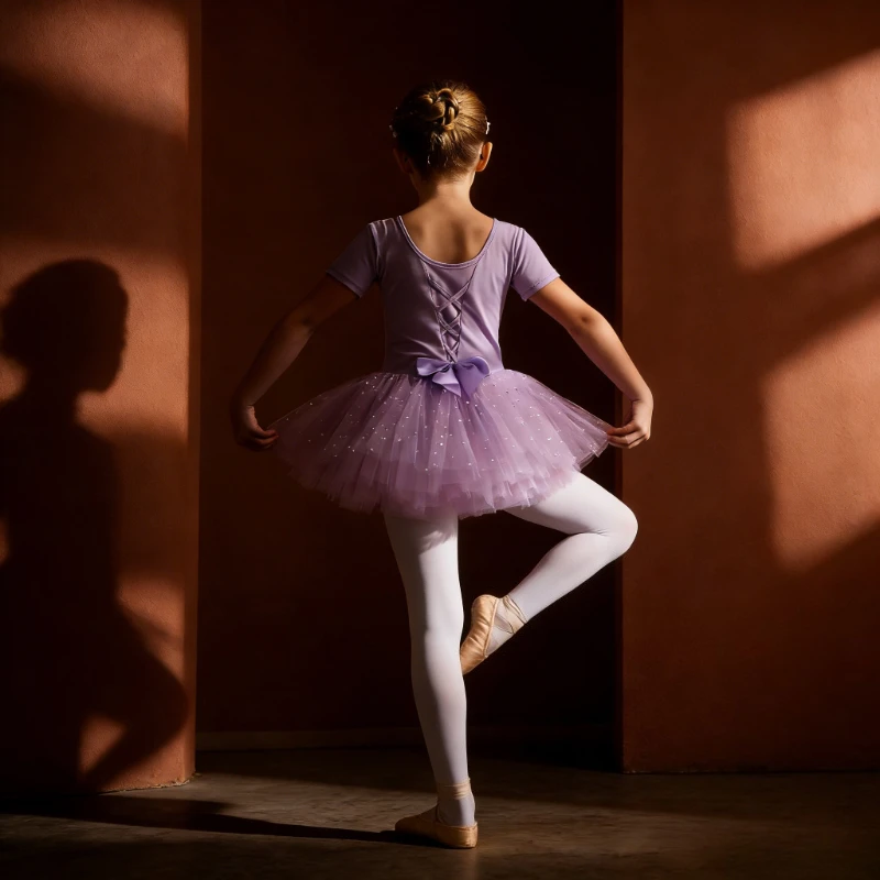 

Kids Ballet Leotards Tutu Dress Long/Short Sleeve Sparkly Tulle Dance Costume for Performance Soft Cotton Leotards for Girls