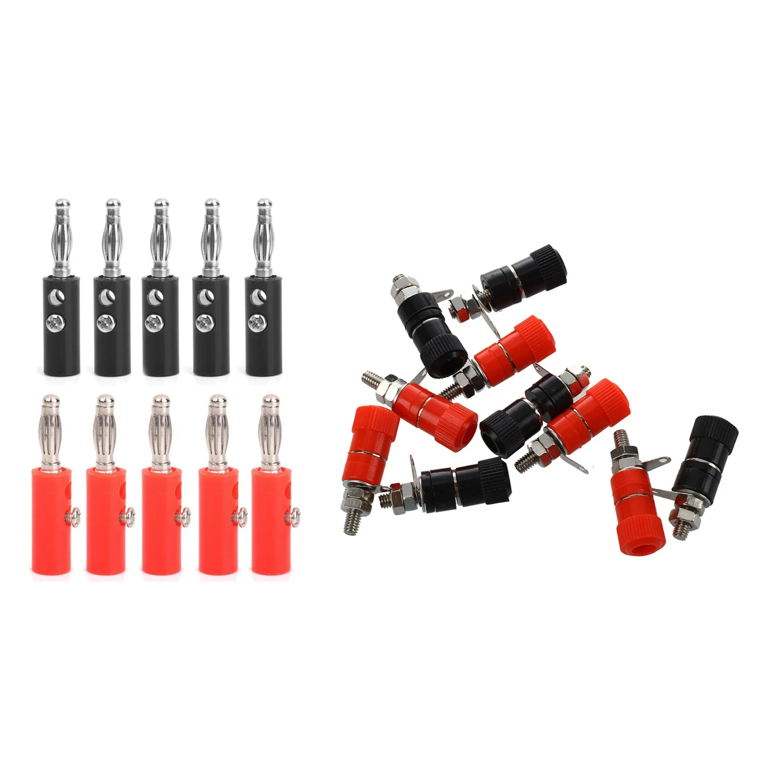 20 Pcs 3.8Mm Thread 4Mm Banana Plug Socket Red + BlackBinding Post Replacement & Connectors