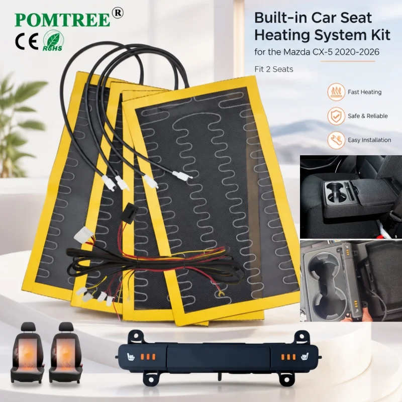 Built-in Car Seat Heating System Kit Fit For Mazda CX-5 2020-2025,Alloy Wire Heating Pads Dedicated Switch,Fit Rear Dual Seats