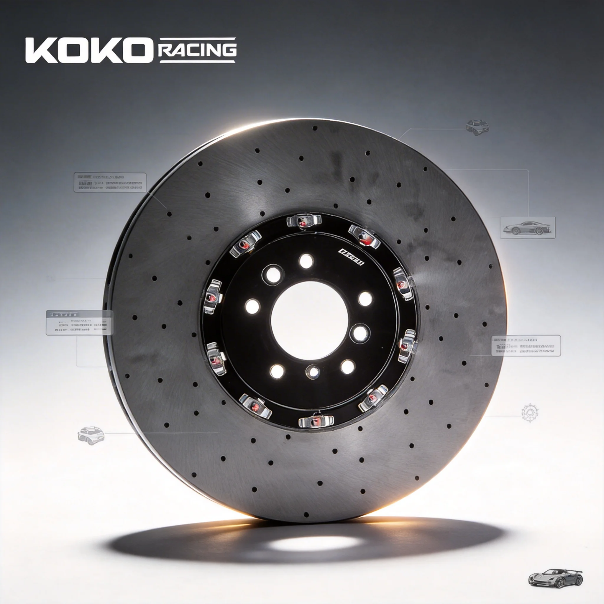 KoKo Racing CCB 360*32 Silicon Carbide Coating Big Break Kit Carbon Ceramic Brake Disc Disk Rotor For Porsche 718 Boxster