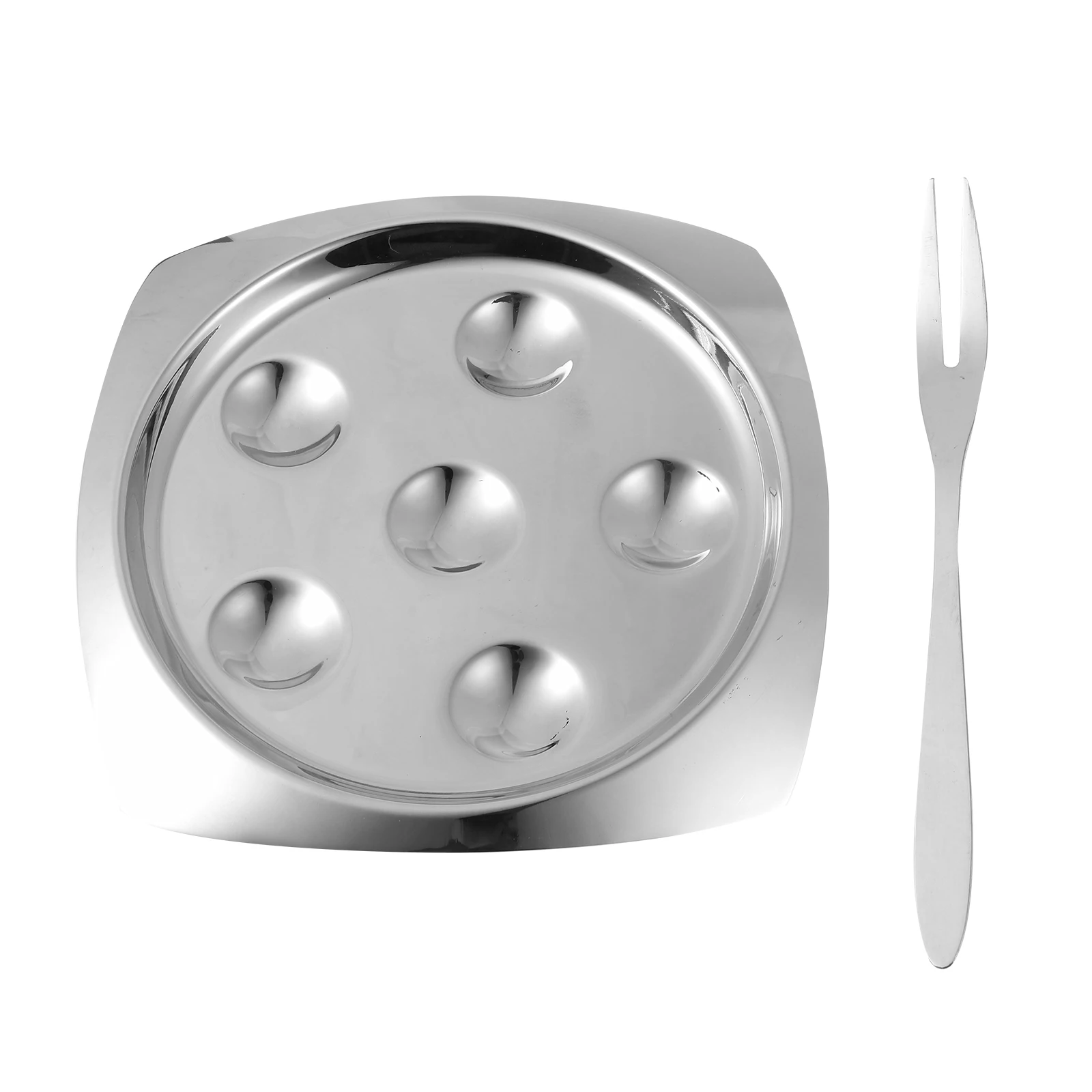 

Stainless Steel Escargot Plate Snail Dish Oyster Baking Tray Platter Mushroom Kitchen Gadget High Temp Resistant Oven