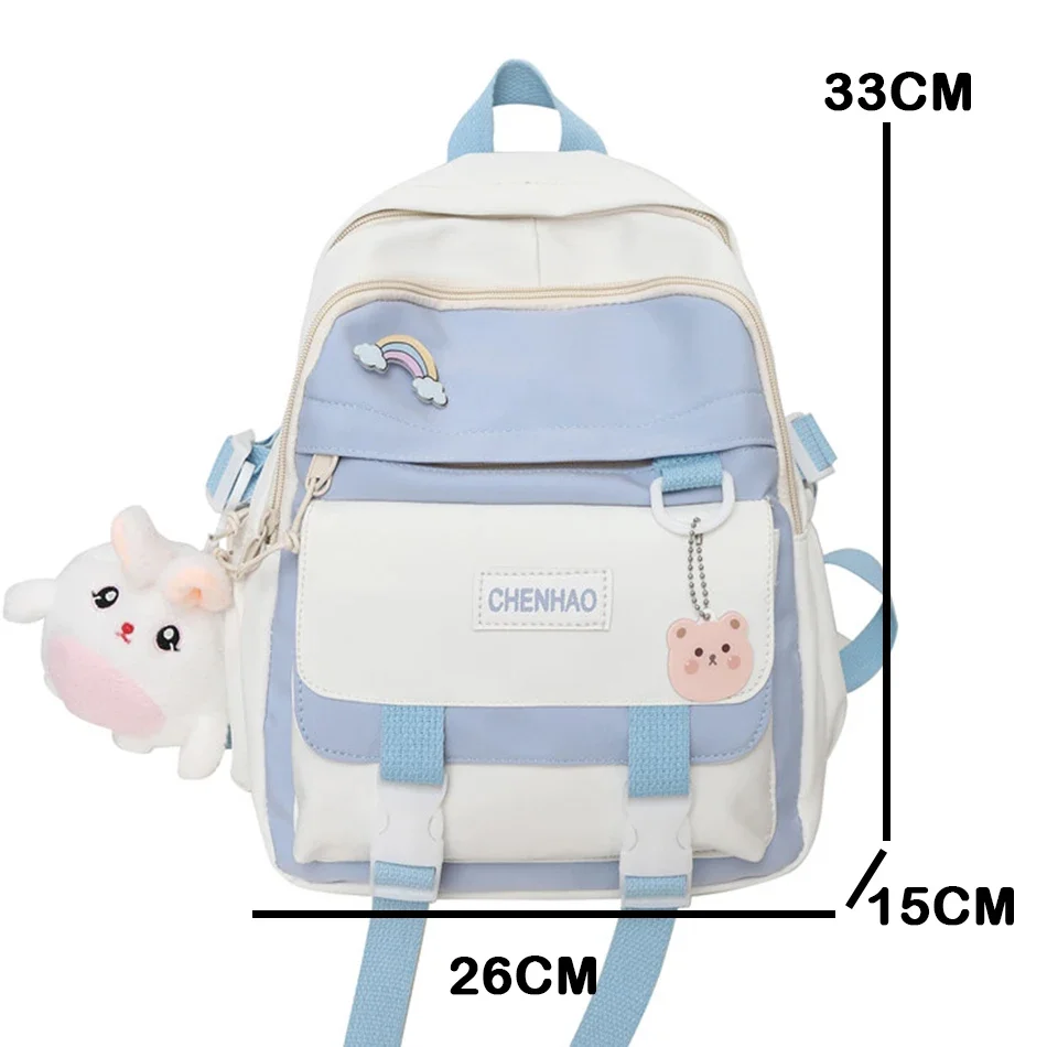 New Cute Backpack Purses Women Waterproof Nylon School Book Bags Small Designer Rucksack for Teenager Girls Female Travel Sac