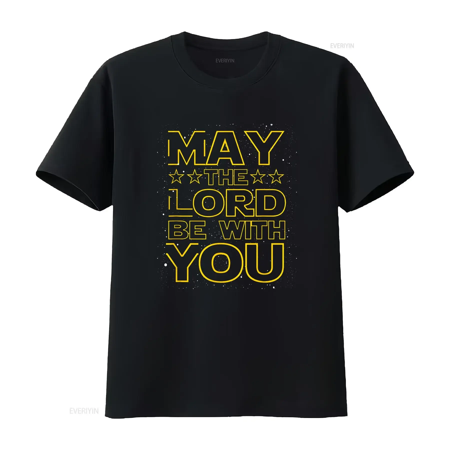 

May the Lord be with You Christian God Faith Fun T Shirt Black X Large vintage Washed Slightly Soft Versatile Comfortable