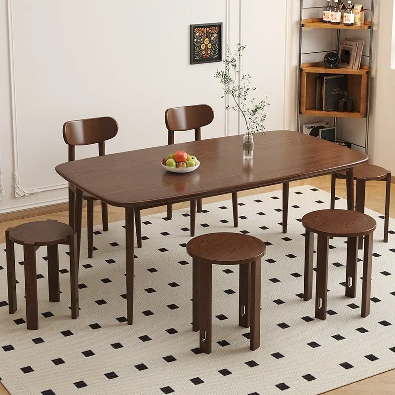 Stool can be stacked combination home living room new Chinese wooden stool