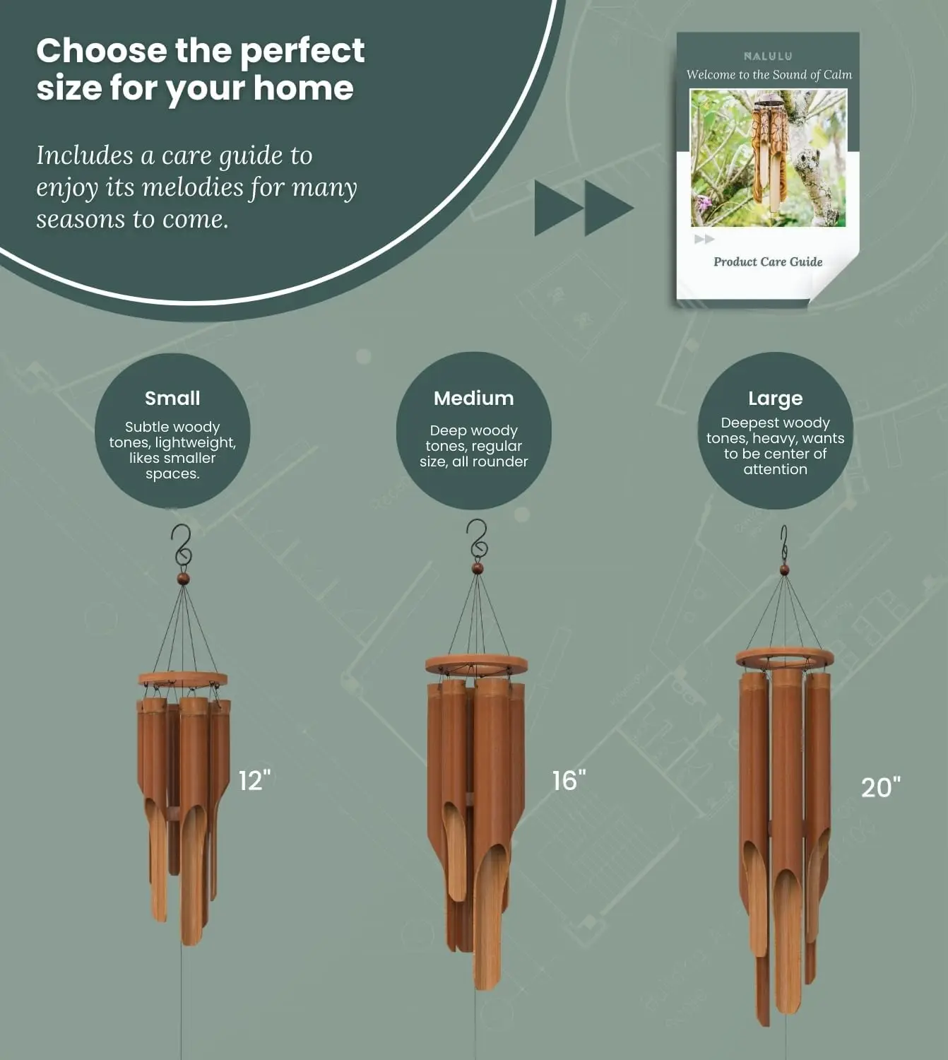 Classic Bamboo Wind Chimes for Outdoor Decor, Handcrafted with Calming Tones, Perfect Gift