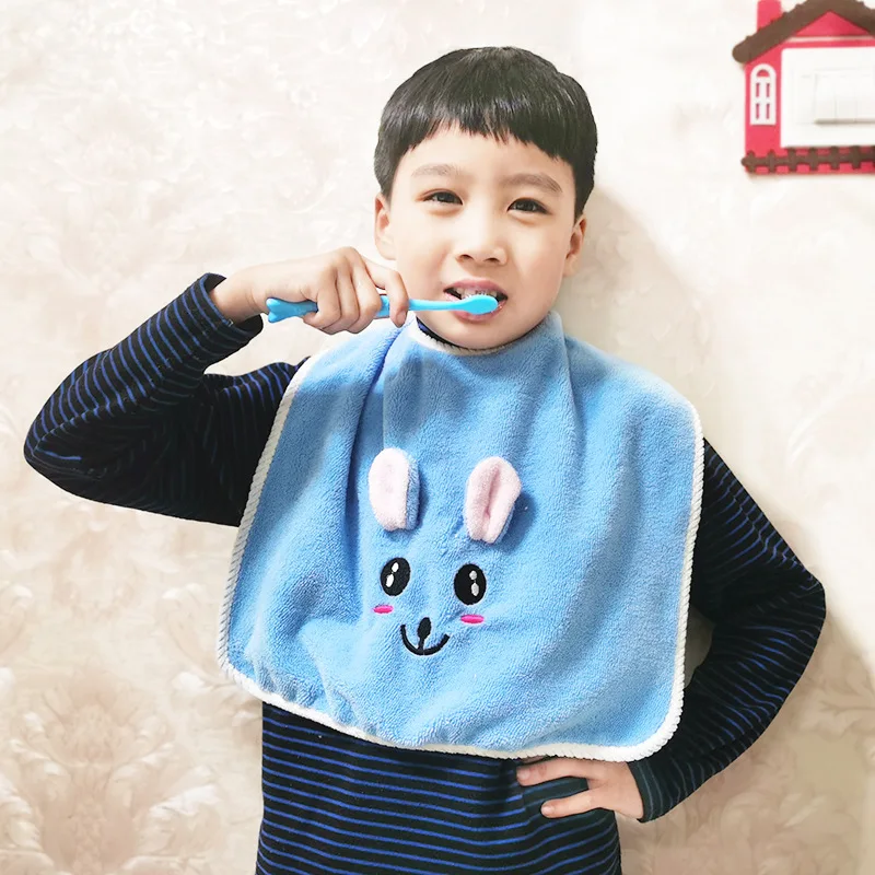 1pc Baby Bibs for Children Washing Face Towel Soft Salive Towel Boys Girls Learning Brushing Teeth Towel for 3 To 8 Years Kids