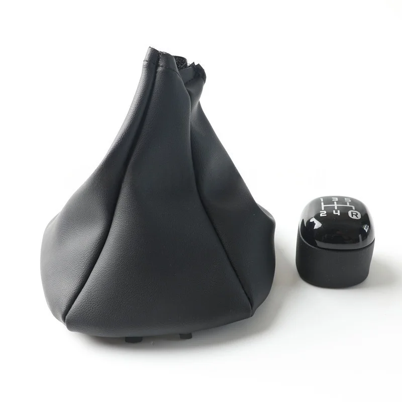 5 Speed Car Shift Knob Dust Cover Black Cover For Fiat Panda 2012- 502942700 Leather Gaiter Lever Stick Accessories