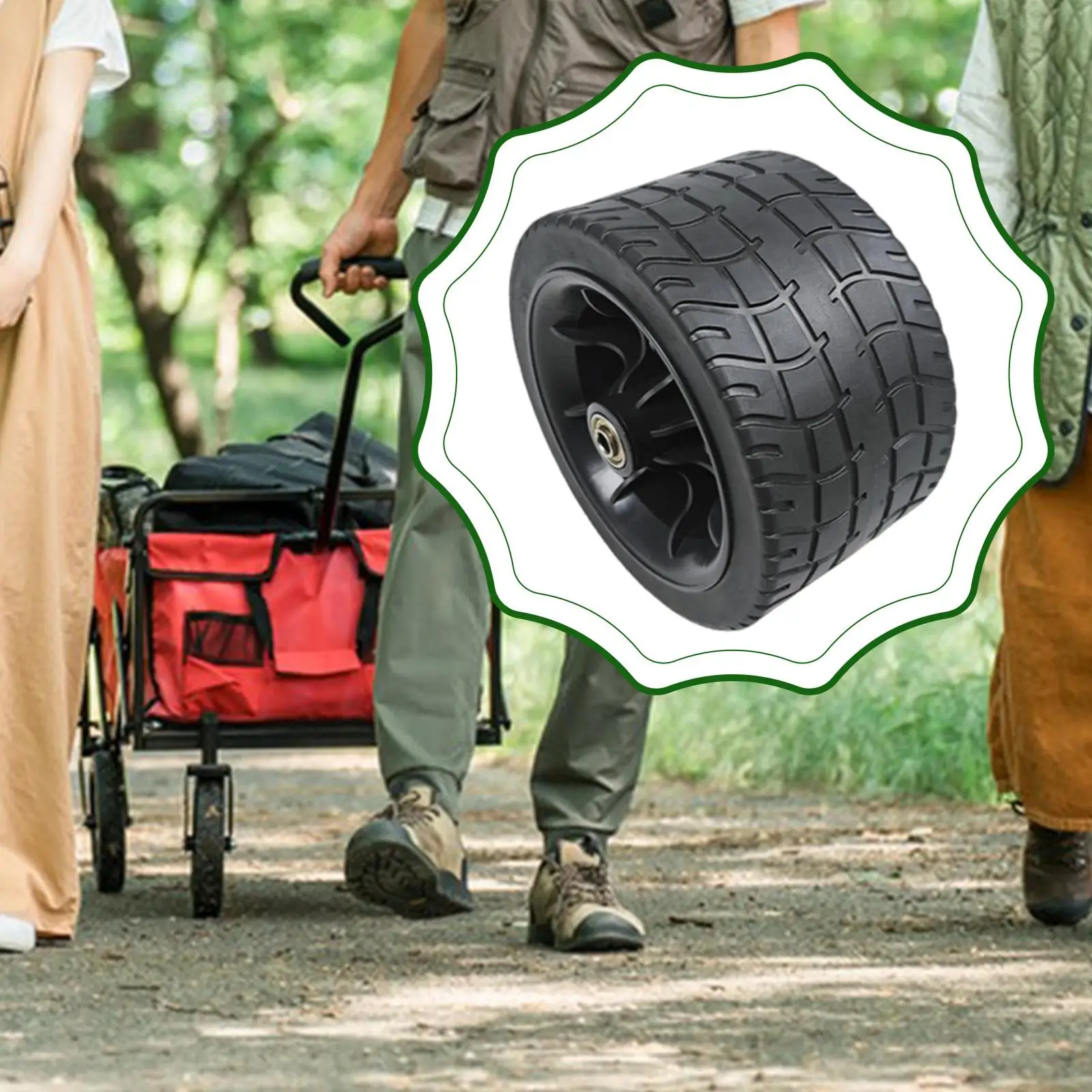Replacement Caster Wheel for Outdoor Utility Wagon 6.57inch Heavy Duty PVC for Camping Hand Trucks