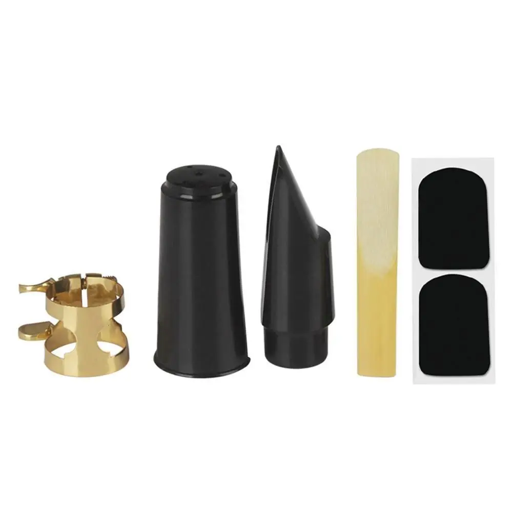 

5pcs Set Saxophone Mouthpiece+Clip+Clip Cap+Reed+Dental Pad for Alto/Tenor/Soprano Sax Musical Instrument Accessories