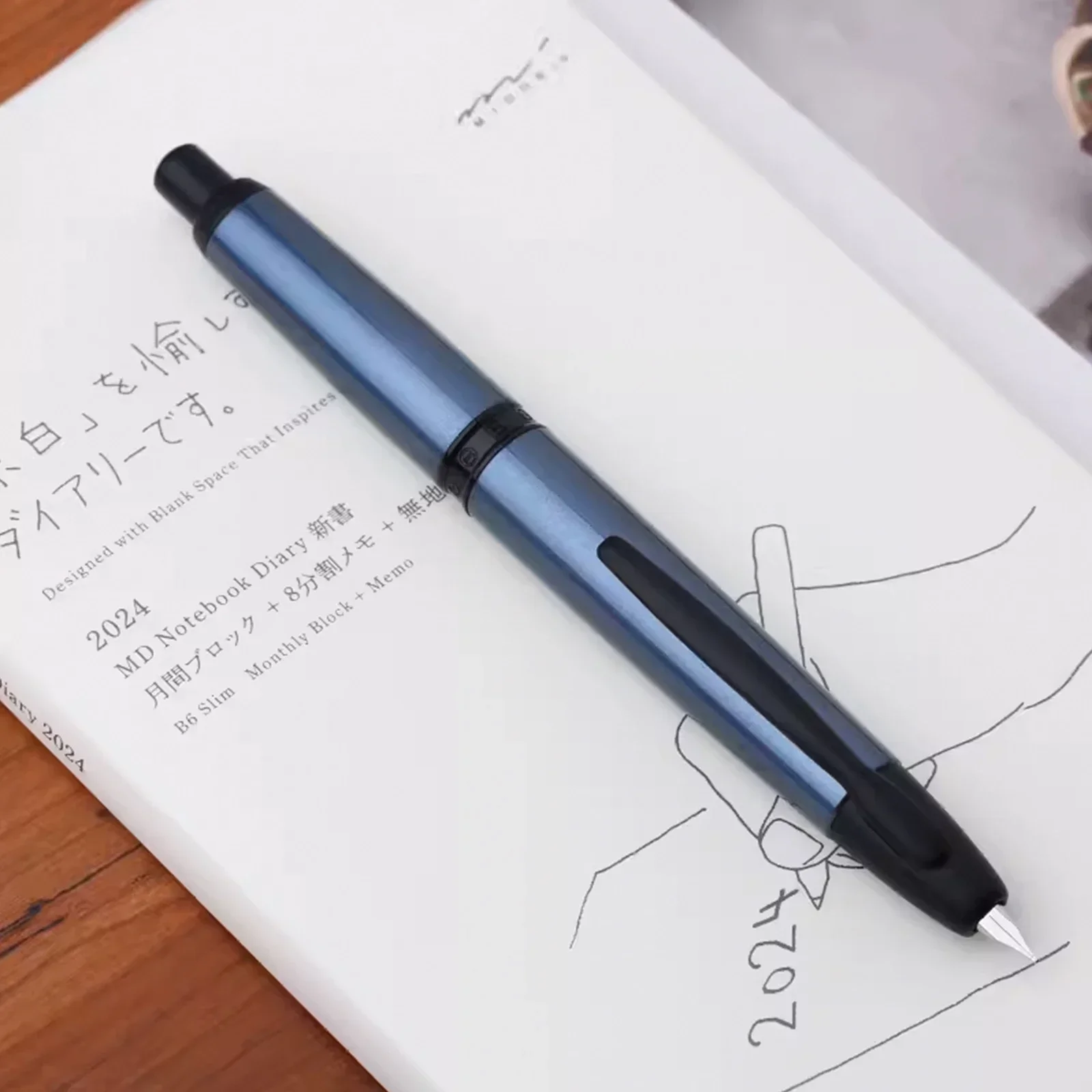 Majohn A1 Press Fountain pen 2024 Baking paint new color calligraphy practice writing ink pen F nib student stationery