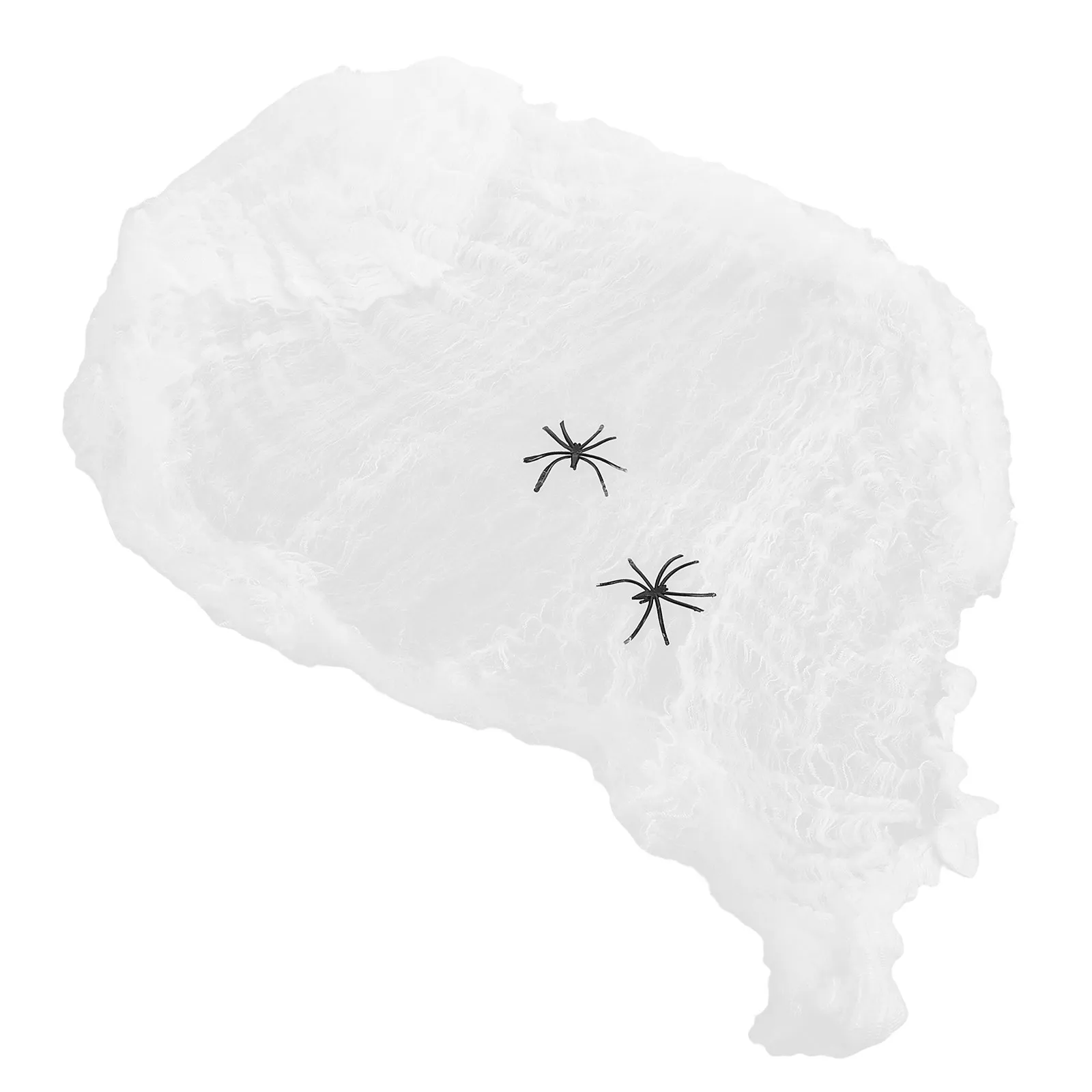 2Pcs Halloween Glow Cobweb Spider Web Stretchable Cobwebs Spiders Creepy Decoration Indoor Outdoor Party Supplies DIY Window