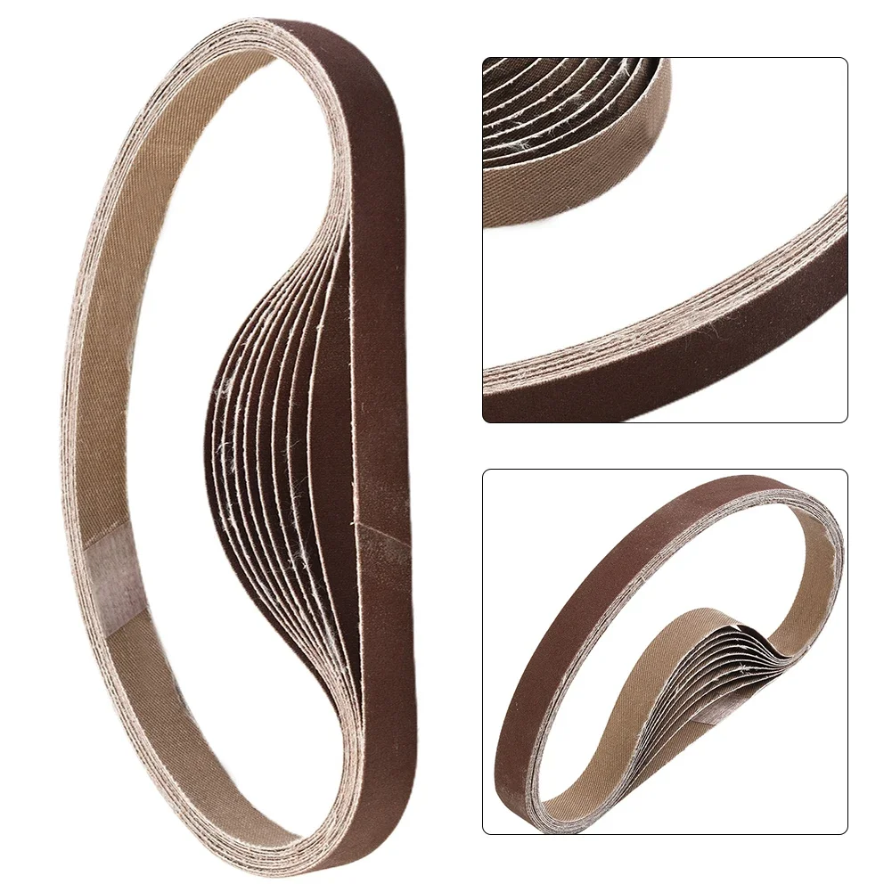 10PCS/Set 452*15mm Sanding Belts 60-600 Grits For Wood Soft Metal Polishing Sandpaper Abrasive Bands Belt Sander Abrasive Tools