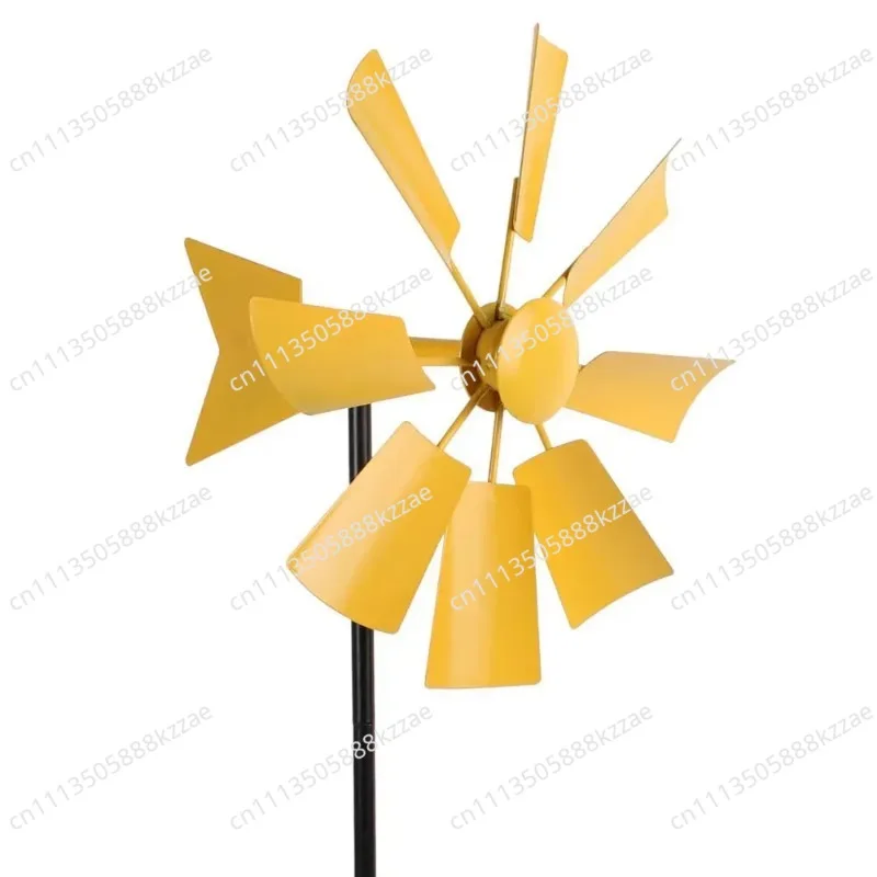 Pastoral Style Metal Wind Spinner, Removable Garden Stake Ornament, Multi-Color Patio Lawn Art Decor