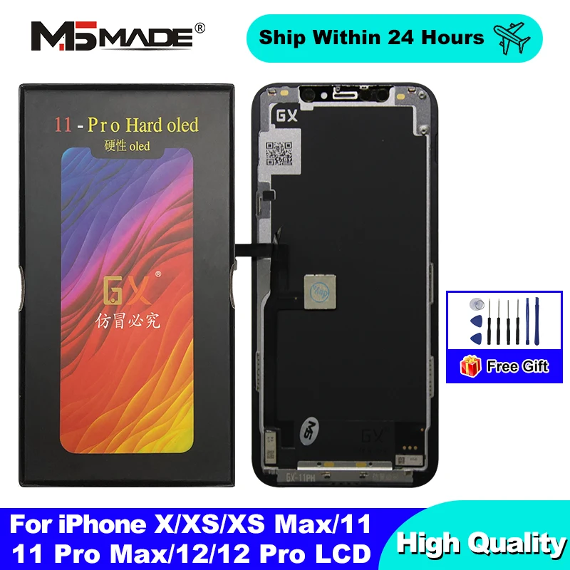 GX OLED For iPhone X LCD XR XS Max 11 Pro Max Screen 3D Touch Digitizer For IP 12 Mini 12 Pro Max 13 Display Replacement Parts