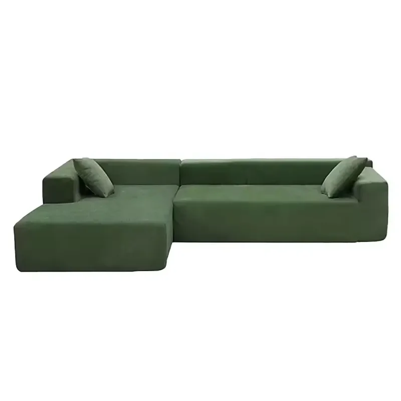 Wholesale Sleek Modern Compressed Linen Material Three-Seater Sofa Bed Set Sectional Sofa Apartment-Friendly Living Room