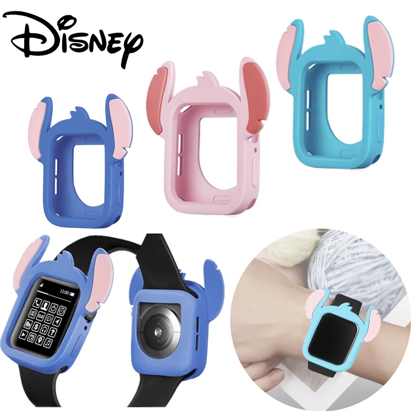 Disney Stitch Silicone Protective Cover for Apple Watch 40mm 44mm Cartoon Soft Watch Cover Watch Accessories Replacement Shell