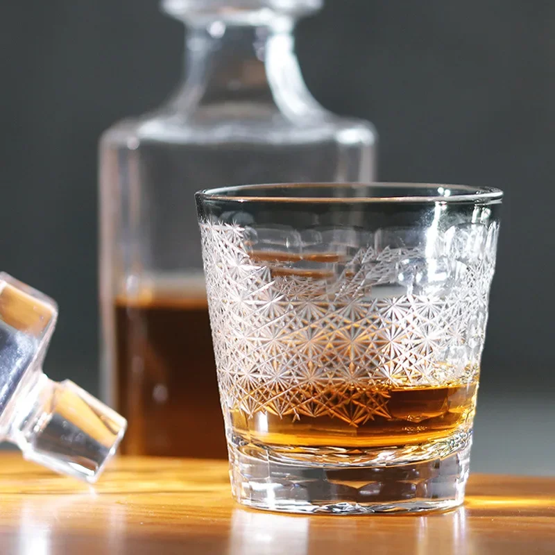 كأس النبيذ المنحوت من زجاج الويسكي، كوب ريوي مقطوع على الثلج، صندوق هدايا أدوات النبيذ #4