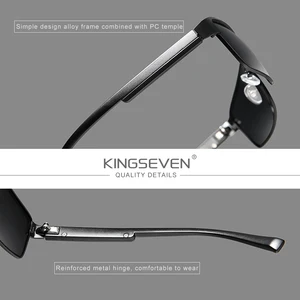 KingsVen-Serie Conduction Polarized Sunglasses of Aluminum, Men's Fashion Sunglasses, Aviation Women and Men Glasses, 7756 6 Main Sales Glasses Kingseven Male - №1