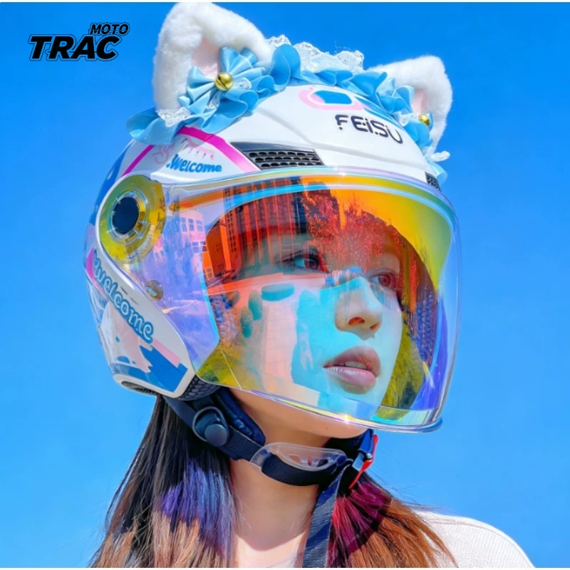 Motorbike 4/3 Half Helmet Men and Women Motorcycle Off-Road Summer Helmet Downhill Racing Mountain Cross Casco Capacete