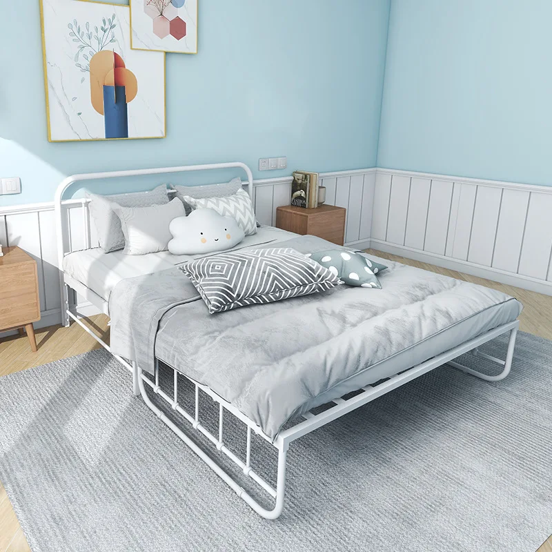 

Wrought iron folding bed Multifunctional sofa bed Sitting and lying dual-purpose small apartment rental house Wrought iron sofa