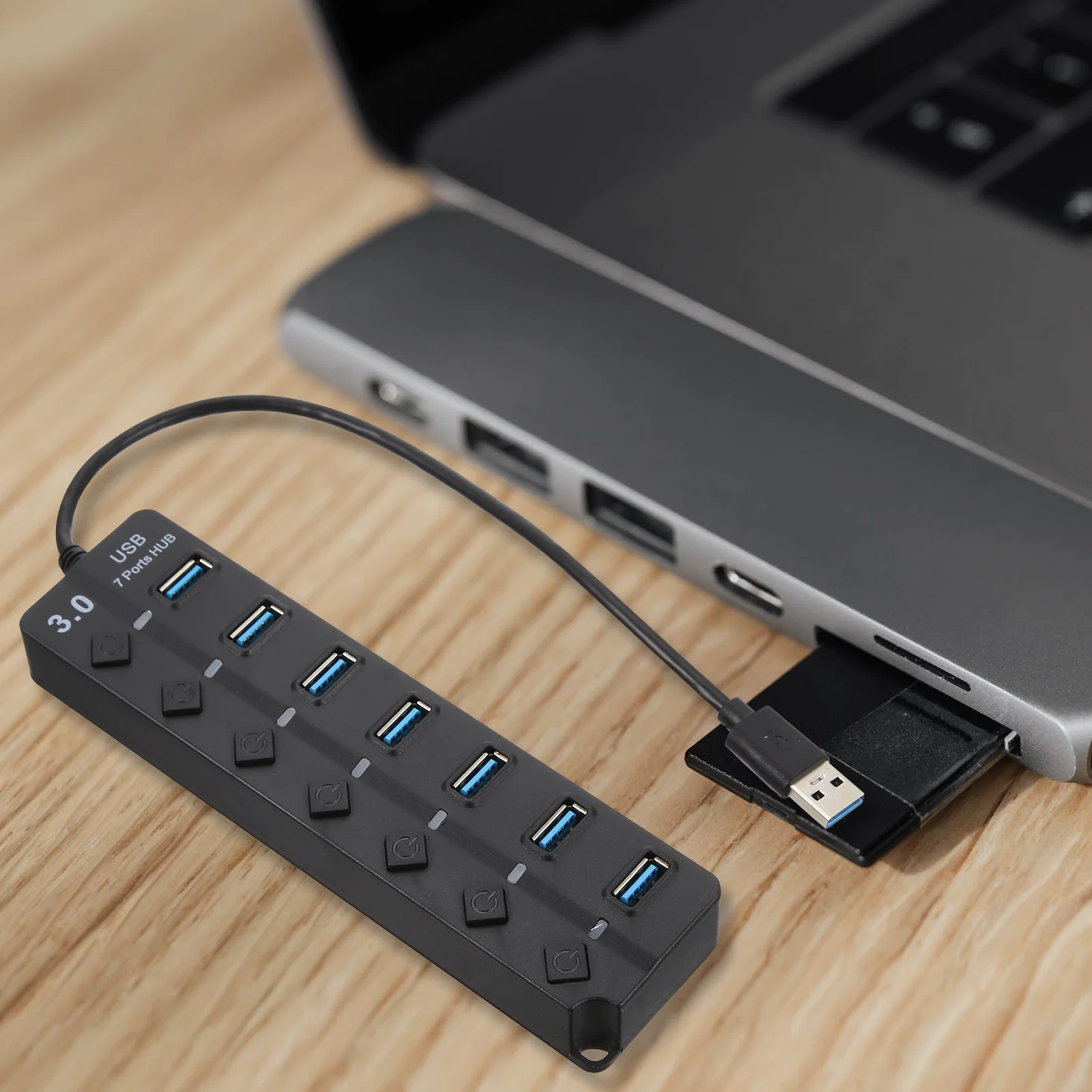 

USB Hub USB 3.0 7-Port Multifunction Expansion Transfer Adapter Docking Station Portable Data Hub Computer Accessories
