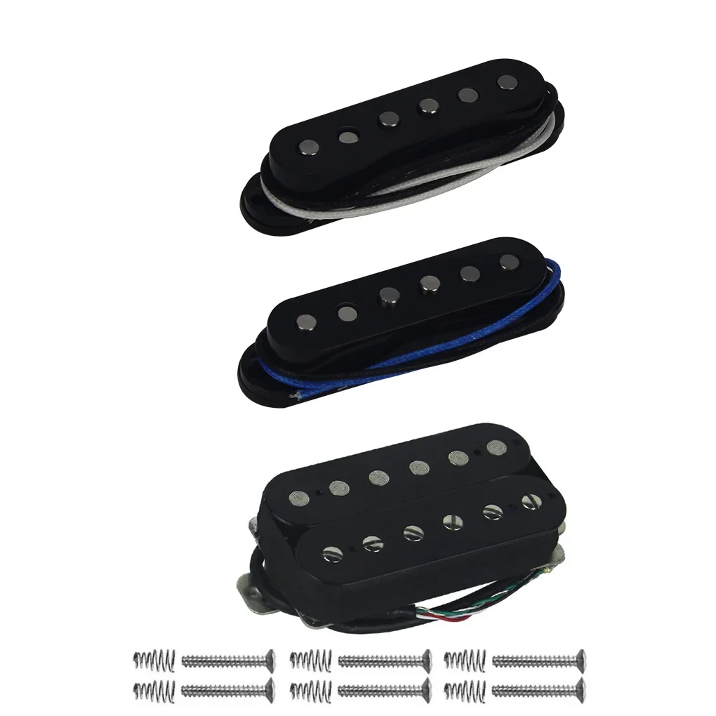 

3PCS Black Vintage Alnico 5 Electric Guitar Pickups Single Coil & Double Coil Humbucker Neck Middle Bridge