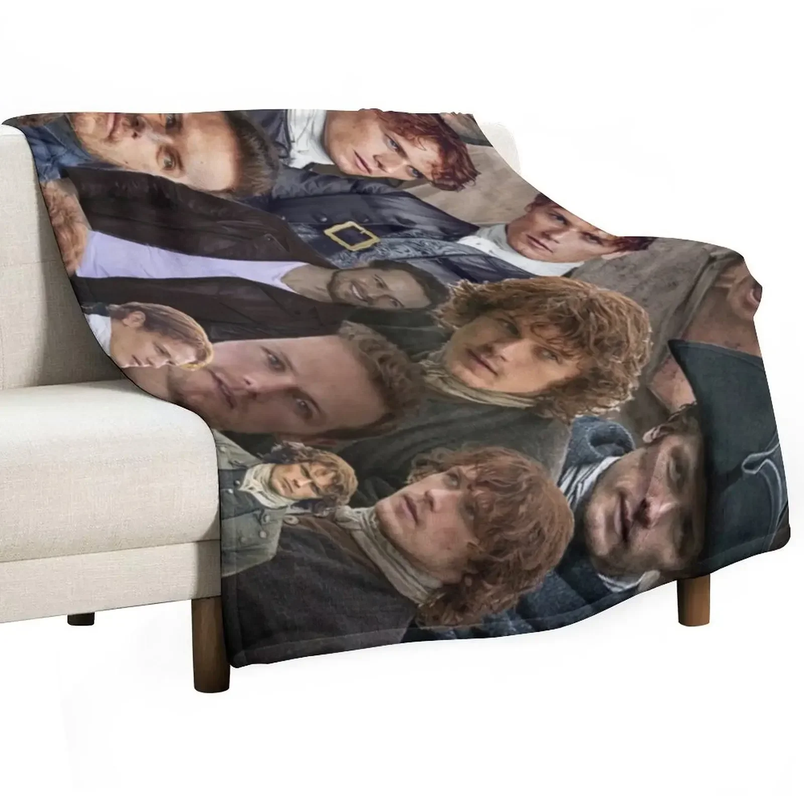 

sam heughan photo collage Throw Blanket Baby Winter beds Fashion Sofas Blankets