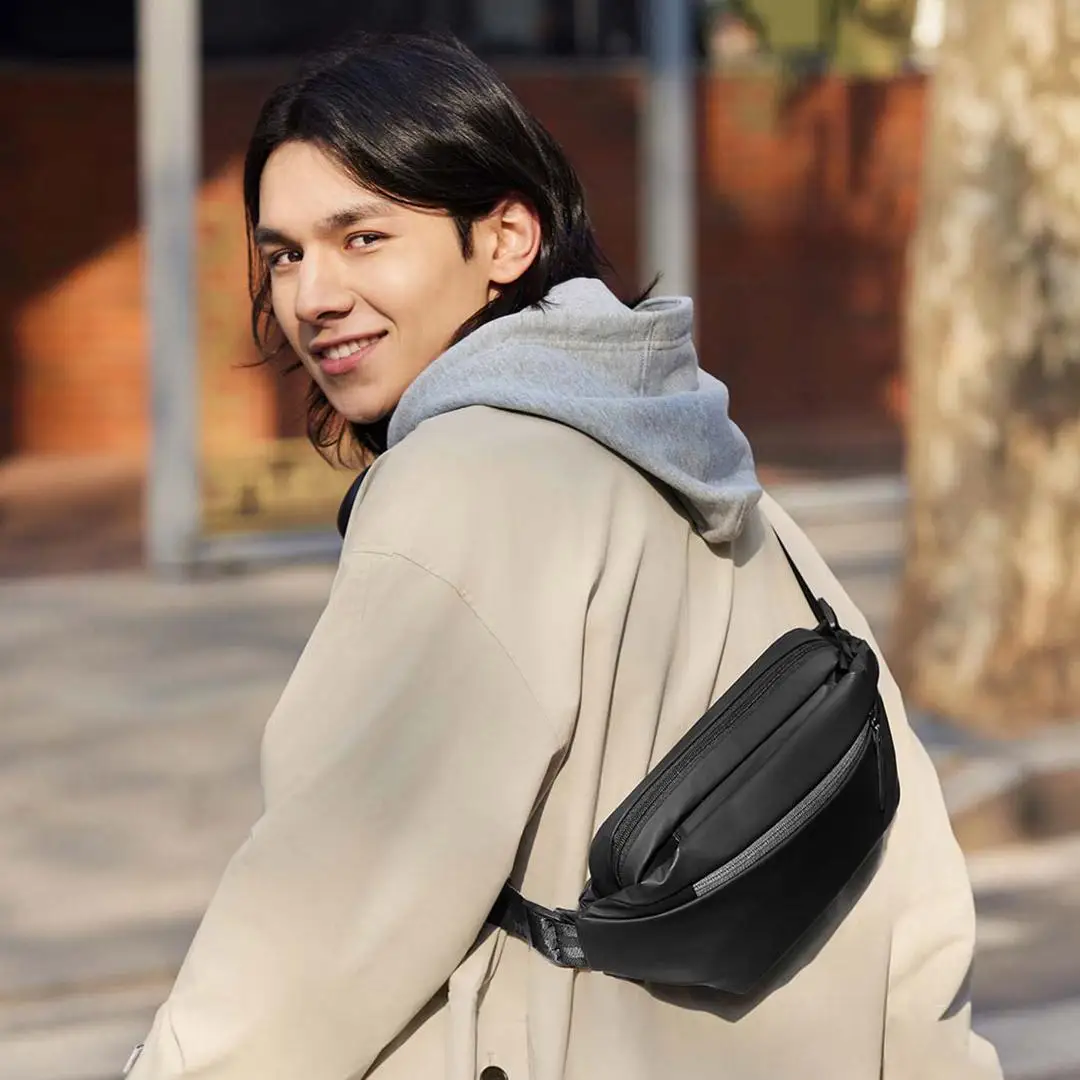 Xiaomi mijia متعددة الوظائف الرياضة الترفيه حقيبة صدر للرجال الخصر حقيبة الرياضة في الهواء الطلق حقيبة كتف حقيبة بحزام الحقيبة حزم حقيبة مقاومة للماء