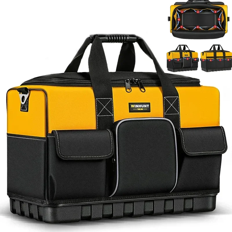 Portable Oxford Cloth Tool Bag Heavy Duty Wear-Resistant Electrician Tool Organizer Handheld Hardware Storage Bag for Work Daily