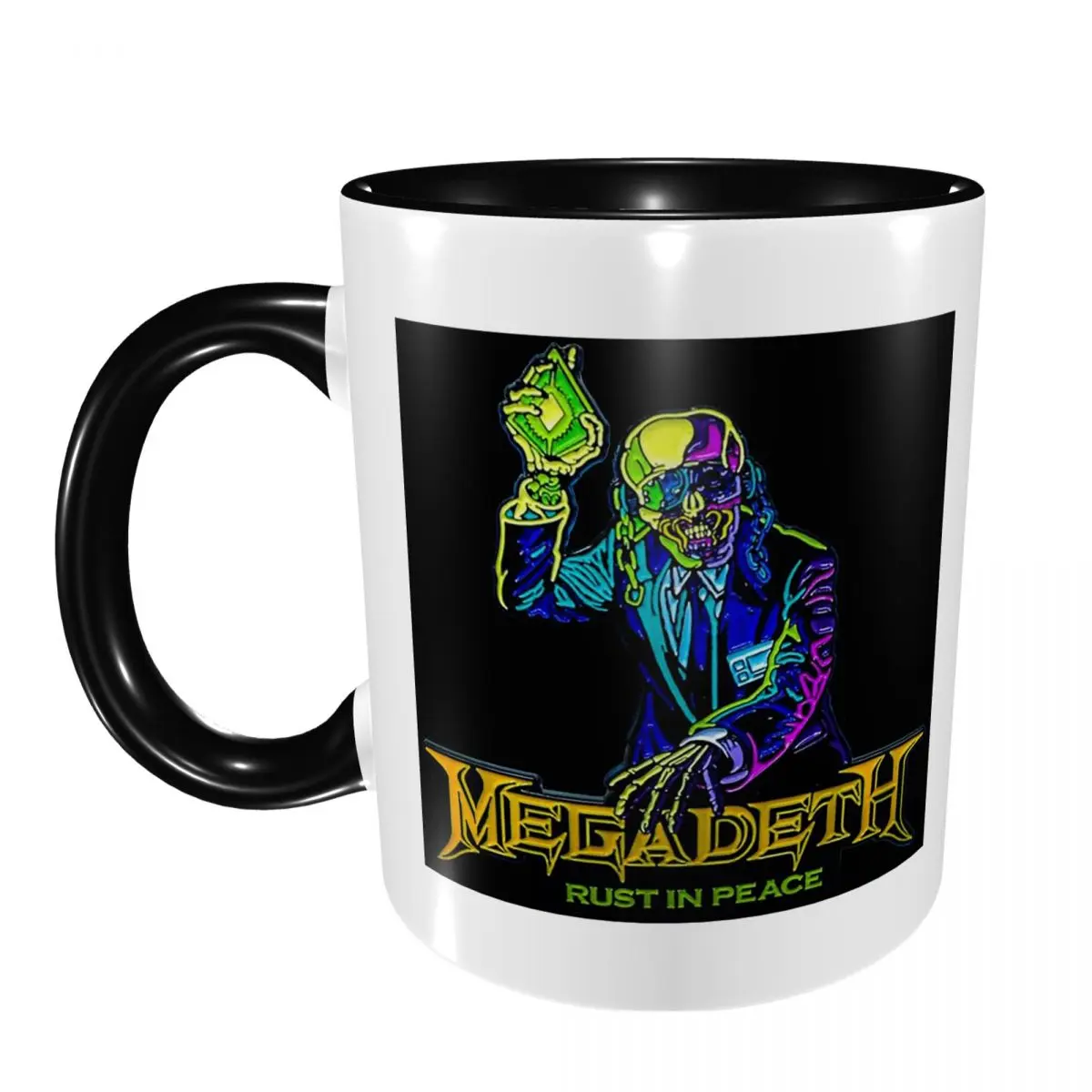 Megadeth Rock Band Dave Mustaine Mug Funny Ceramic Coffee Cups Tea Mugs Milk Cup Drinkware Gift for Friends