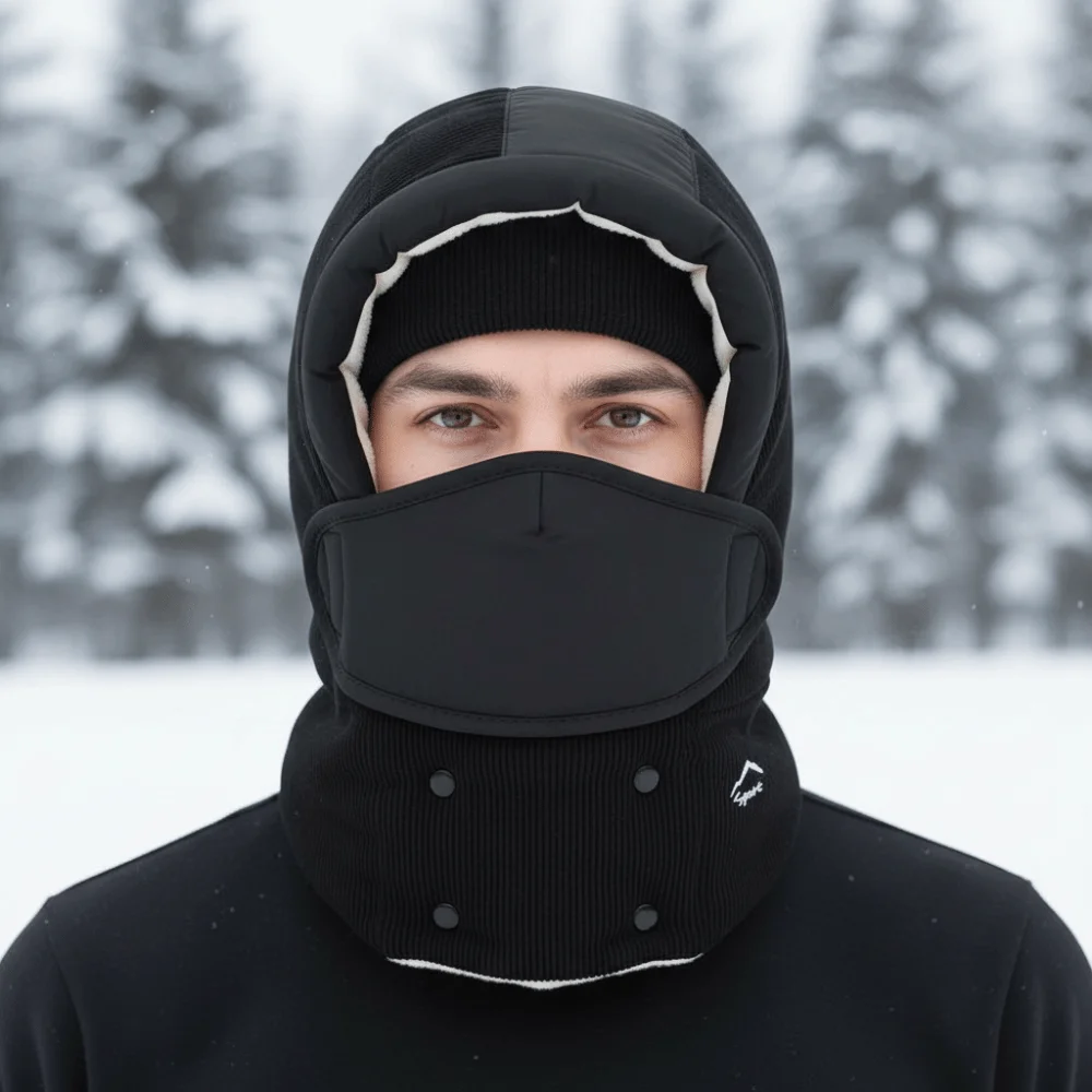 

Fashion Removable Mask Winter Mask Hat Anti Fog Windproof Riding Lei Feng Hat Neck Protection Earflap Warm Ski Hat Winter