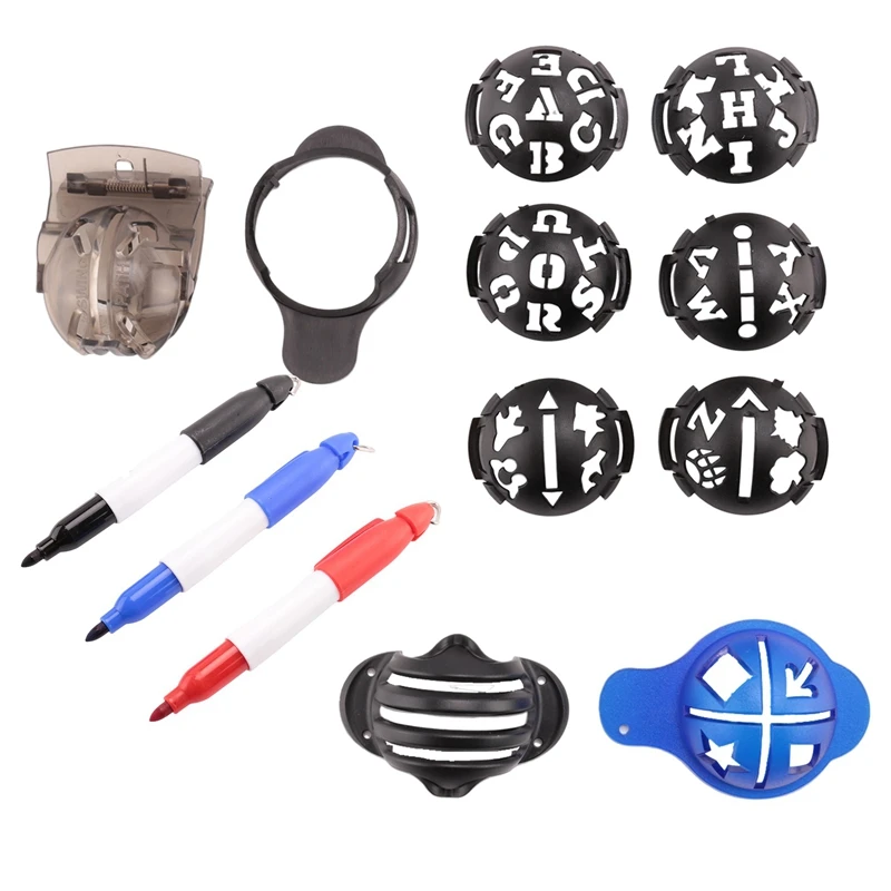 Golf Ball Marker,Color Line Markers Pens, Triple Track Plastic Golf Ball Marking Alignment Tool Kit
