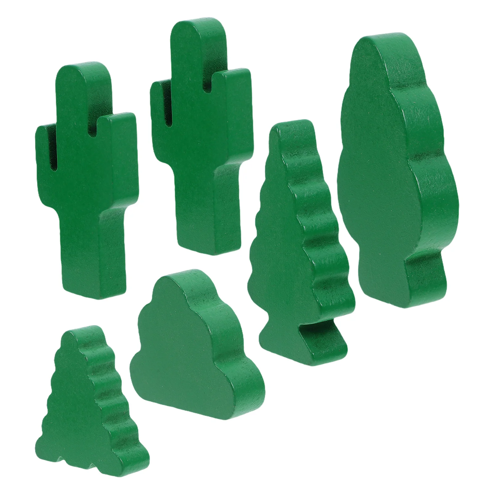 

6Pcs Mini Wooden Trees Green Texture Micro Landscape Decoration Fairy Garden Craft Micro Scenery Pieces