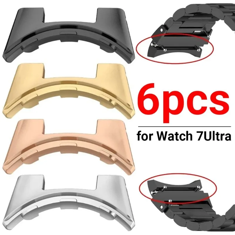 6-2Pcs Metal Connector for Samsung Galaxy Watch 7 Ultra 47mm Stainless Steel 20mm 22mm 24mm Connection Adapter Watch 7Ultra