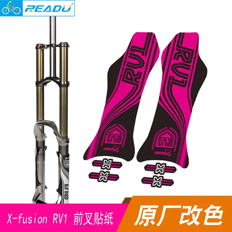 Applicable to mountain bike X-fusion RV1 speed-down front fork sticker, original 27.5-inch color-changing front fork sticker