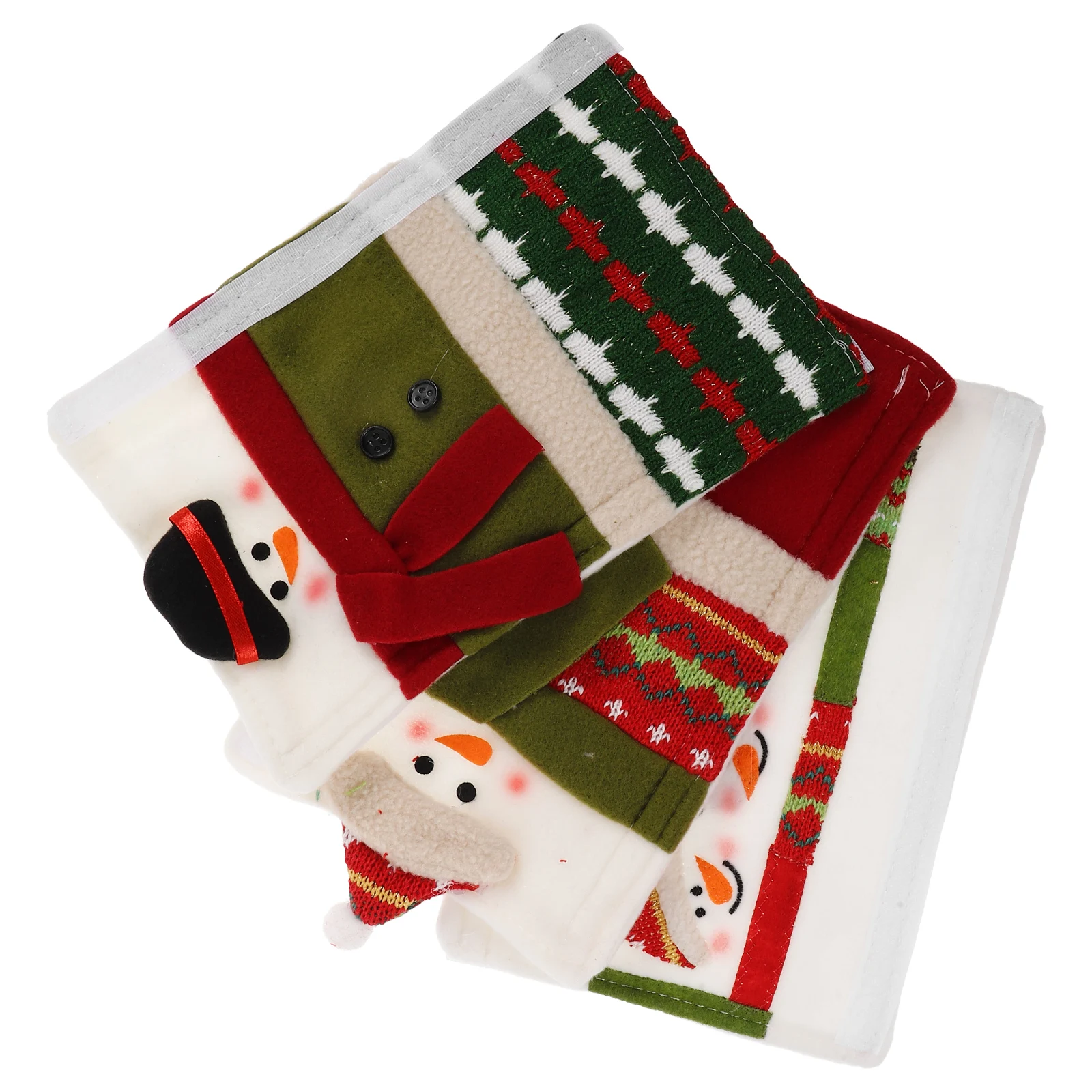 

3Pcs Refrigerator Door Handle Covers Festive Snowman Pattern Anti-Static Impact Resistant Kitchen Appliance Handle Protectors