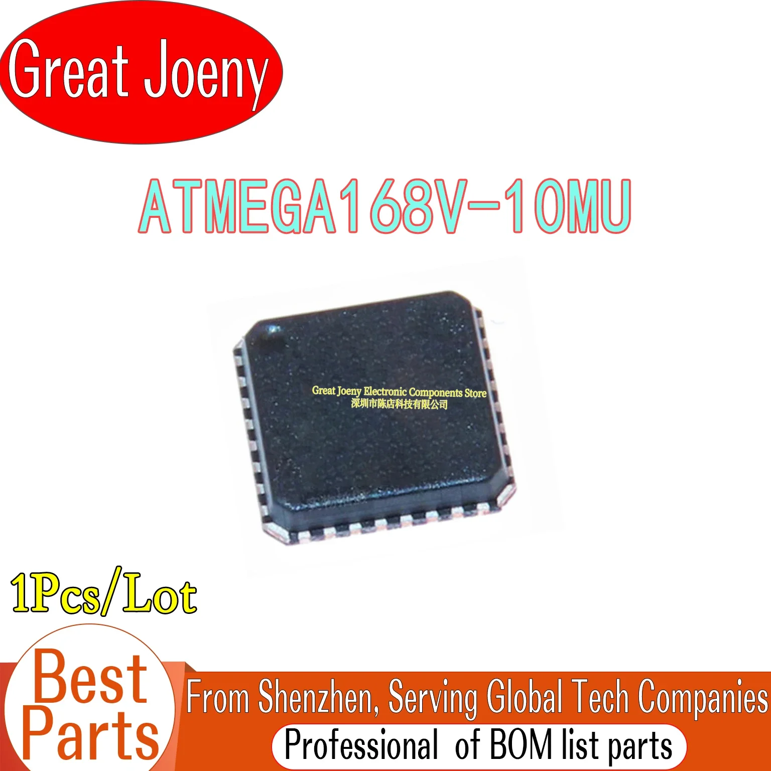 100% New Original MEGA168V ATMEGA168V-10MU ATMEGA168V IC MCU Chipset VQFN-32 Bulk Best Price
