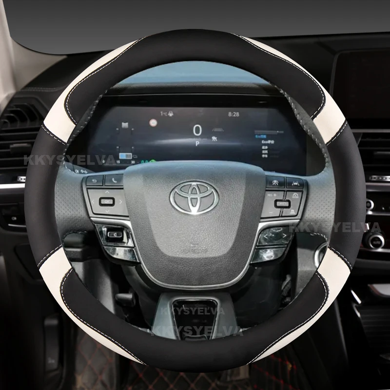

Car Steering Wheel Cover Leather For Toyota Avalon Camry 2018-2024 Corolla 2018-2024 Crown 2018-2024 RAV4 2024 Auto Accessories