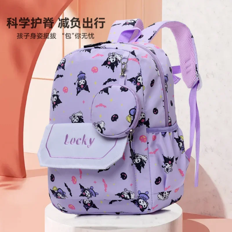 Sanrio Hello Kitty Cute and Sweet Student School Bag Kulomi Cartoon Printing Fresh Simple Lightweight Large Capacity Backpack