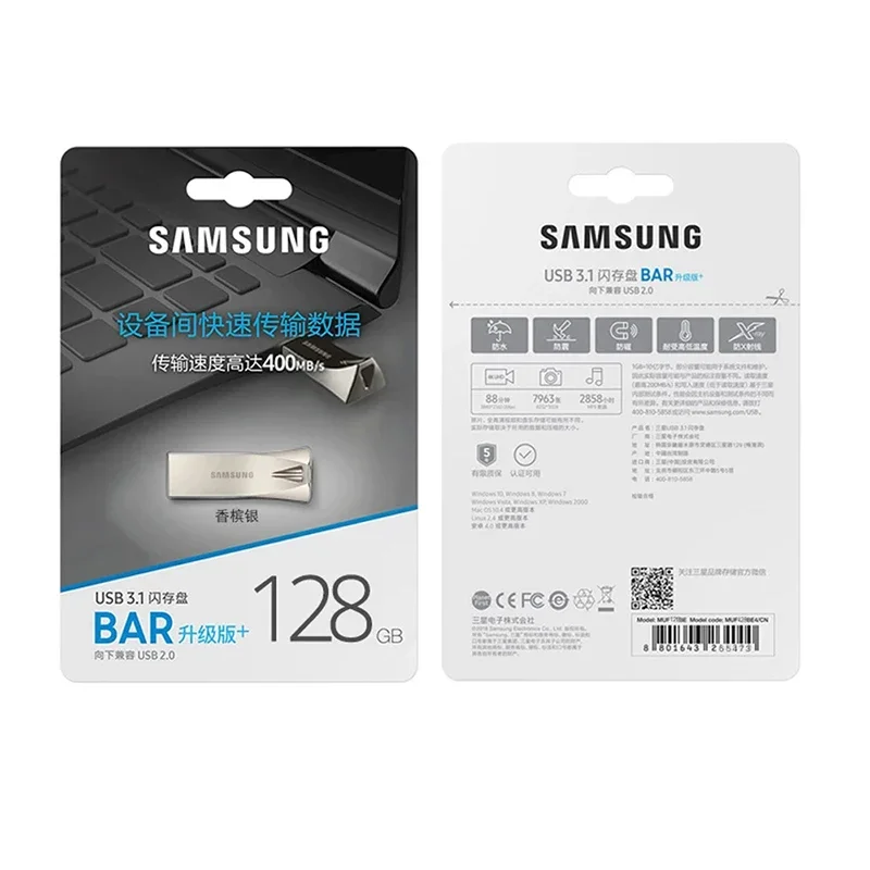 Imagem -06 - Samsung-usb Flash Drive para Computador e Telefone Memory Stick Mini Pen Drive Dispositivo de Armazenamento Pendrive 64gb 128gb 256gb Usb 3.1