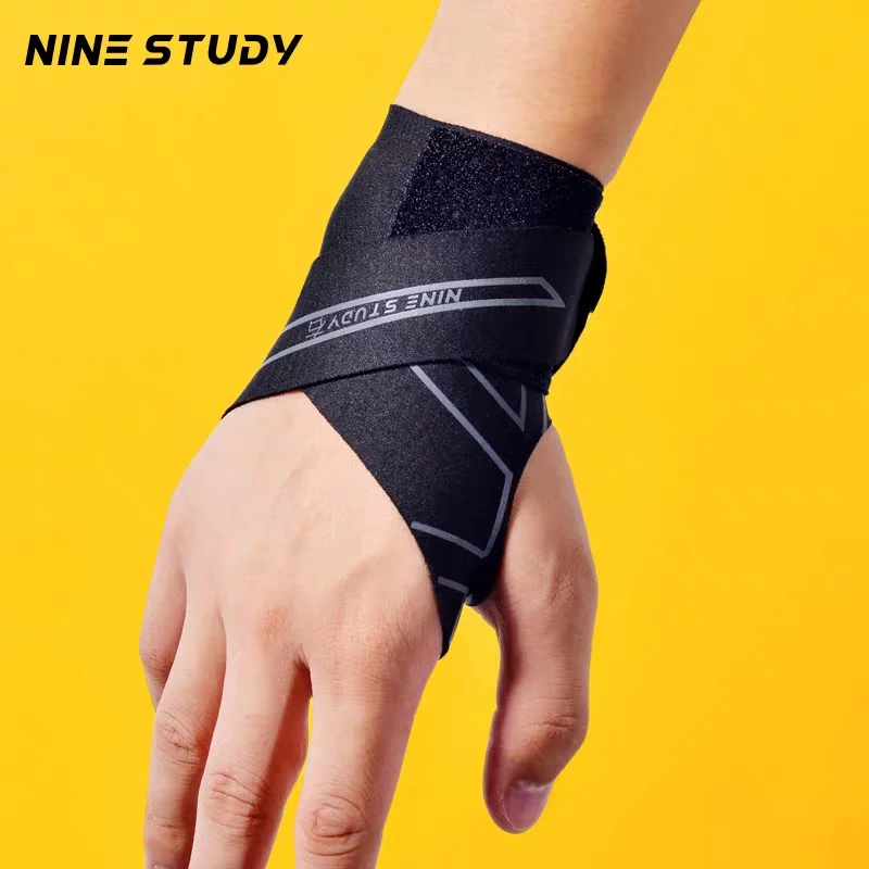 Nine Study Wrist Brace Adjustable Compression Wrist Support For Sprain Tendonitis Fitness Badminton Sports For Men Women