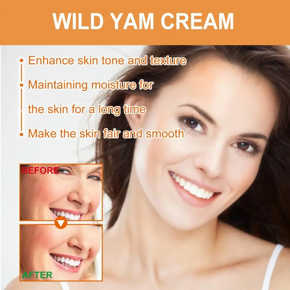 Voedende Wilde Yam Crème Multifunctionele Sproetverwijdering Whitening Anti Veroudering Wilde Yam Crème Verstevigende Rimpel Huidcrème