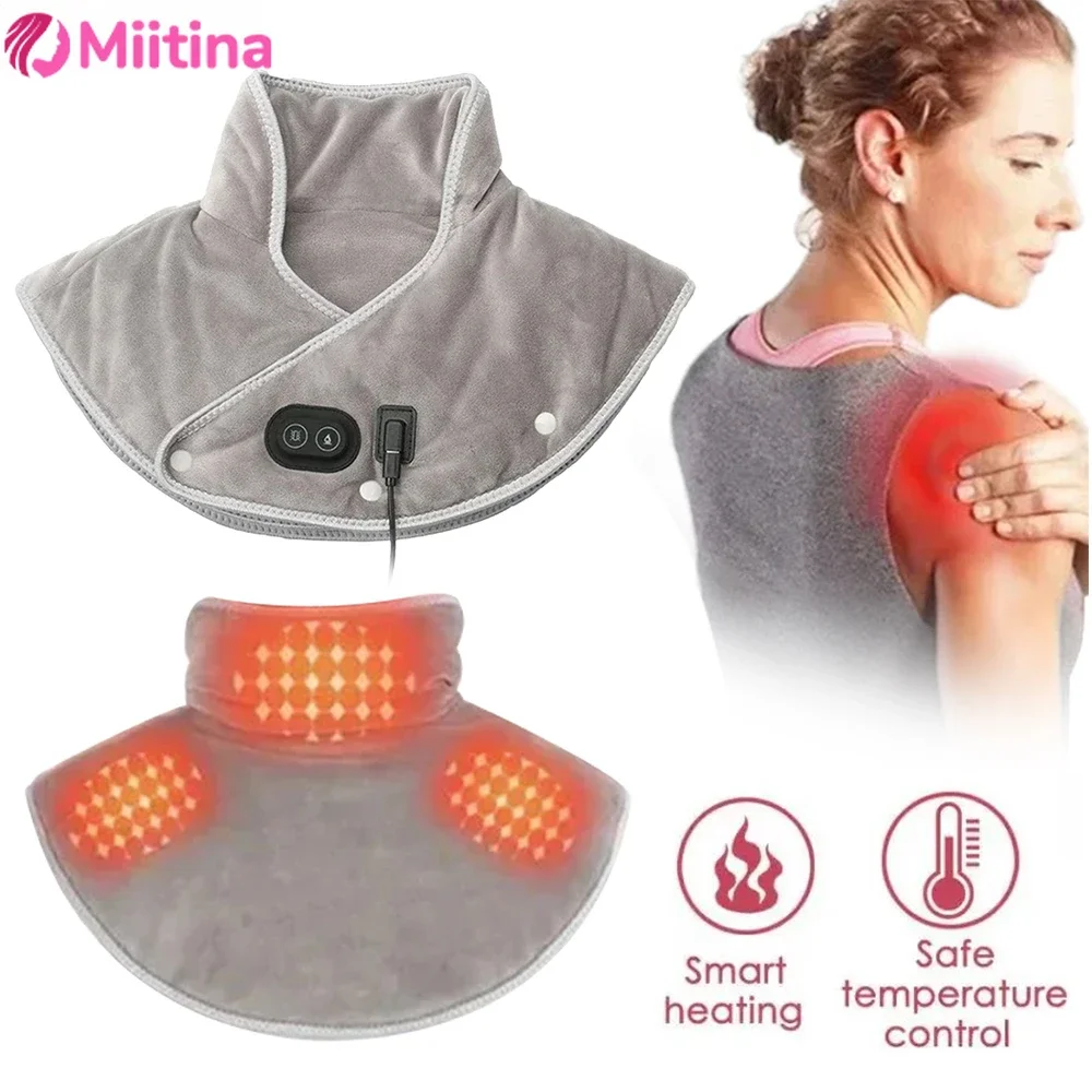 

Electric Neck Heating Pad Wrap Massager Physiotherapy Shawl Shoulder Warmer Massage Pain Relief Mat Home Office Thermal Blanket