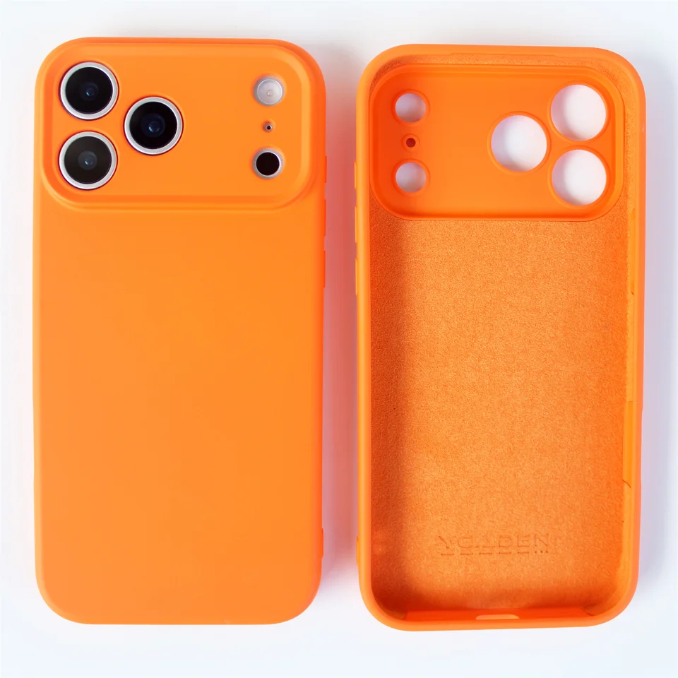 Funda de silicona líquida de lujo original para iPhone 17 16 17 16 Pro Max 17 Air 16 Plus, TPU protectora, suave y a prueba de golpes 5