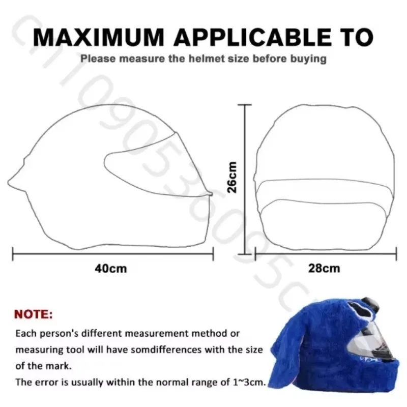 Helmet Protection Headgear Cover Cartoon Fluffy Plush Set For Motorcycle Full-Face Protective Case Motorbike Safety Trendy