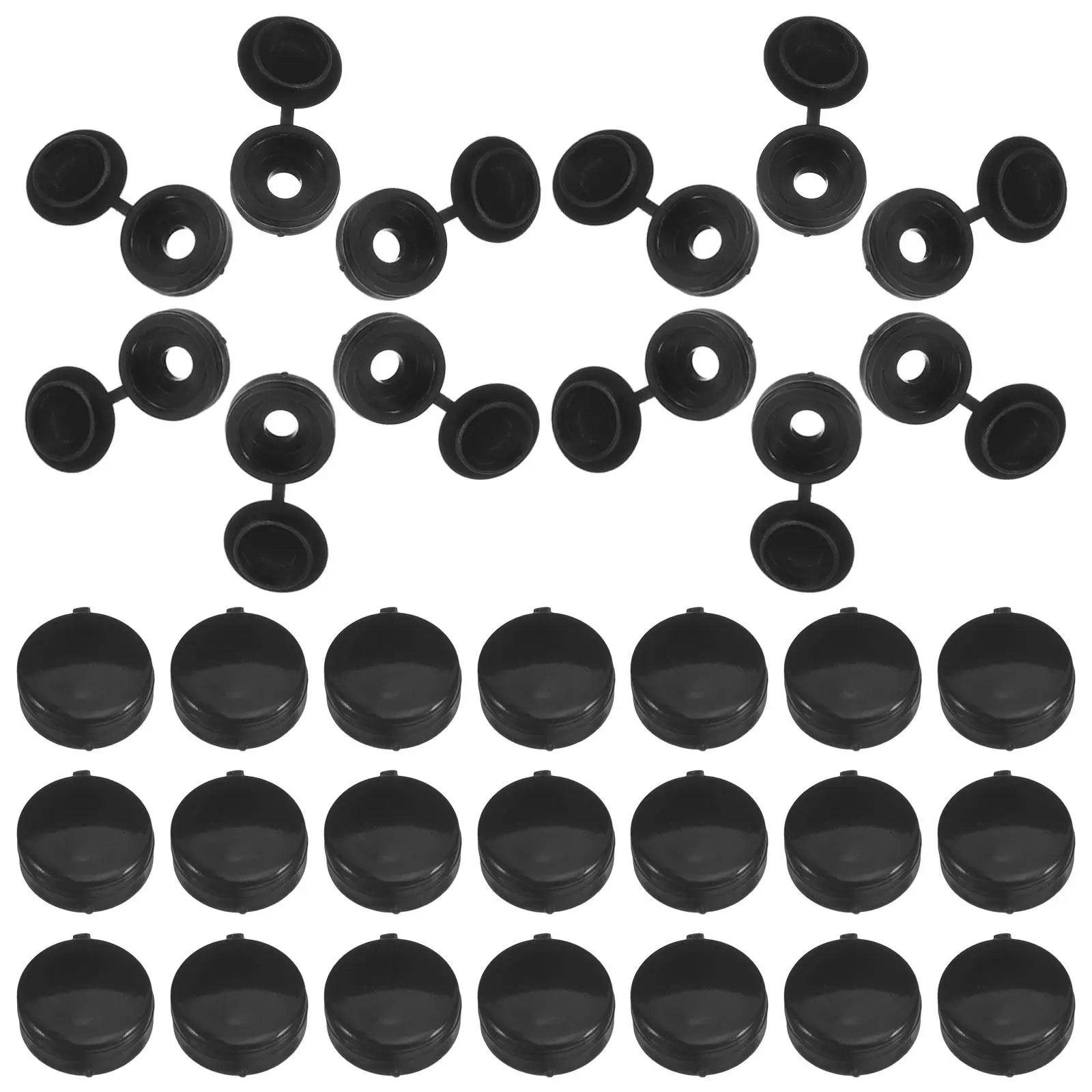 300Pcs Black Hinged Plastic Screw Caps Covers Decorative Protection for Furniture Screw Holes Screws Decorative Cap - view 4