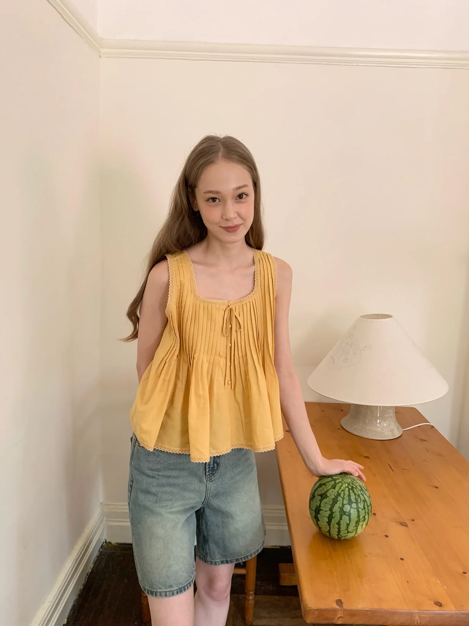 

Melo Molly Linen Belted Square Collar Svel irt Heavyweight Linen Fabric No Sve Design Faionable Women's irt