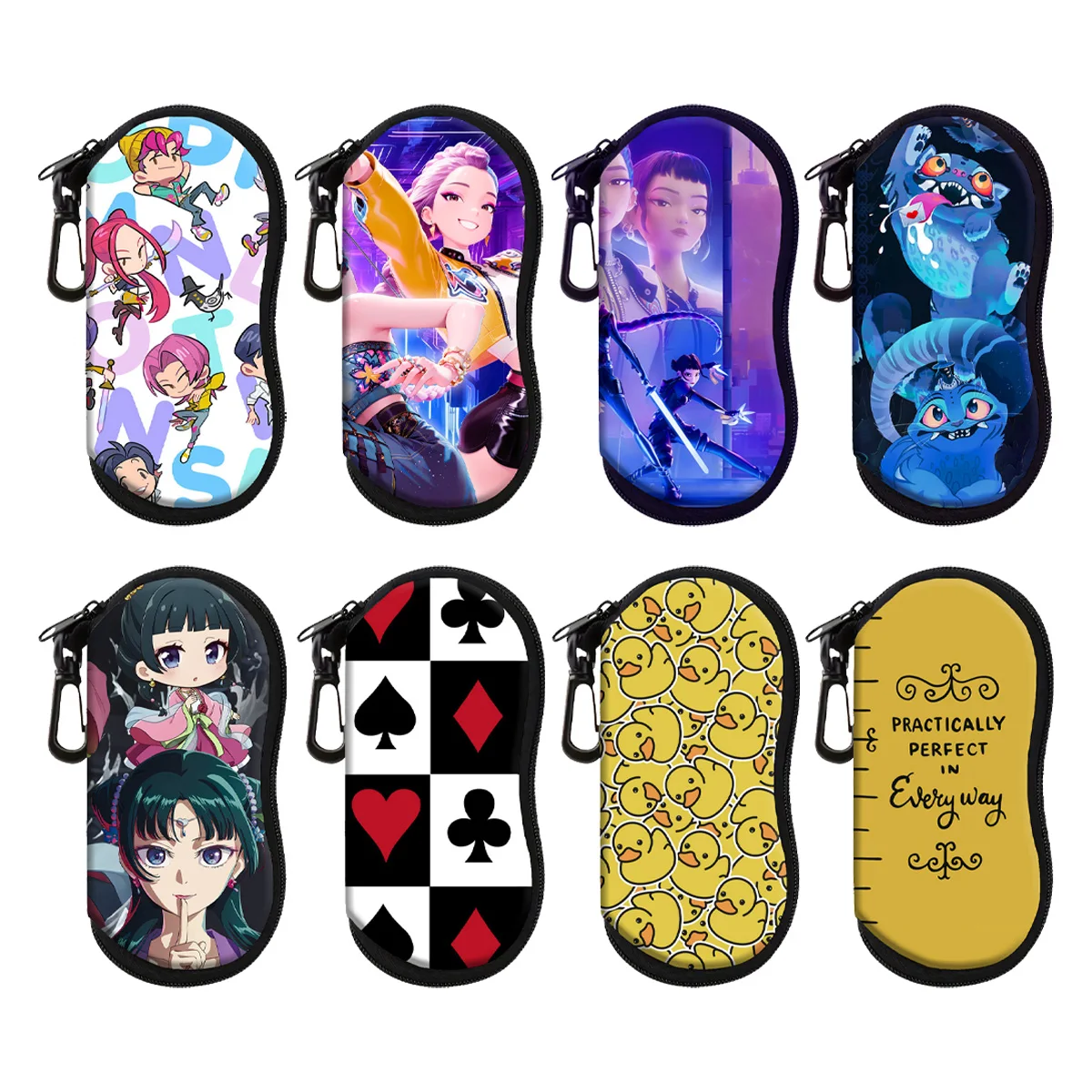 

K-POP Girls Group Eyewear Cases Cover Sunglasses Case Cartoon Duck Glasses Box With Zipper Portable Anime Eyeglass Cases