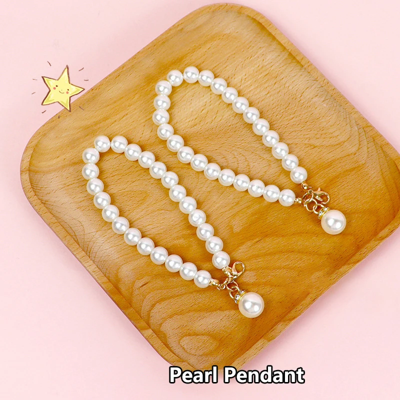 Pearl Chains Key Pendant With Drill Bag Accessories Mobile Car Accessories Earphone Cover Decoration Creativity