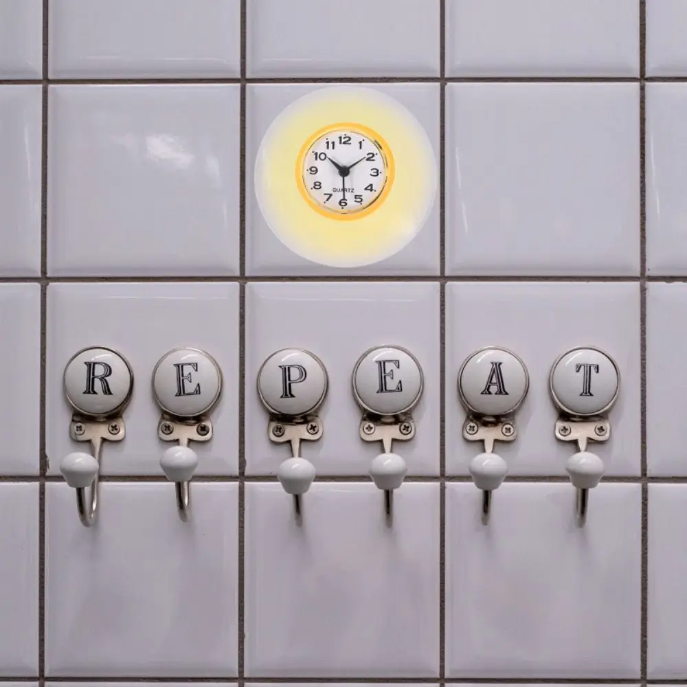 

Waterproof Bathroom Suction Cup Clock Anti-Fog Stable Shower Wall Clocks Simple Design Mirror Sucker Clock Bathroom